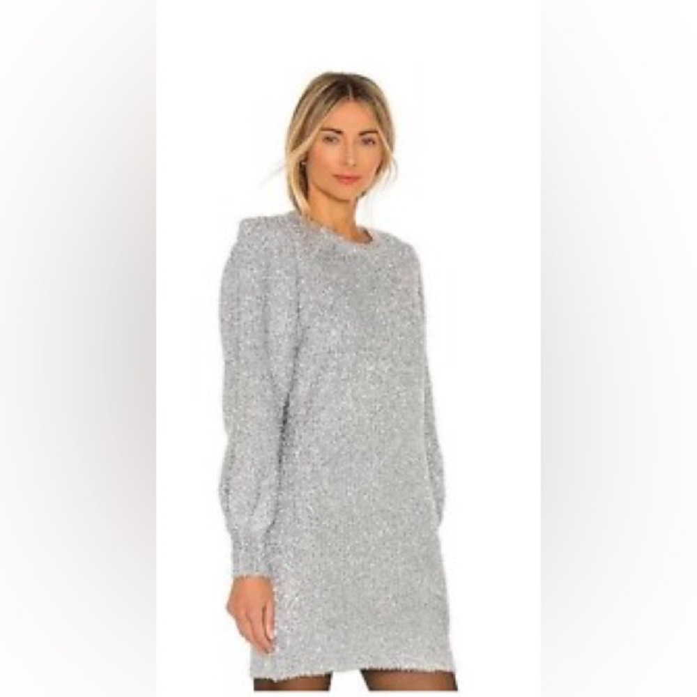 Ronny Kobo Silver Knit Dress size M/L nwt